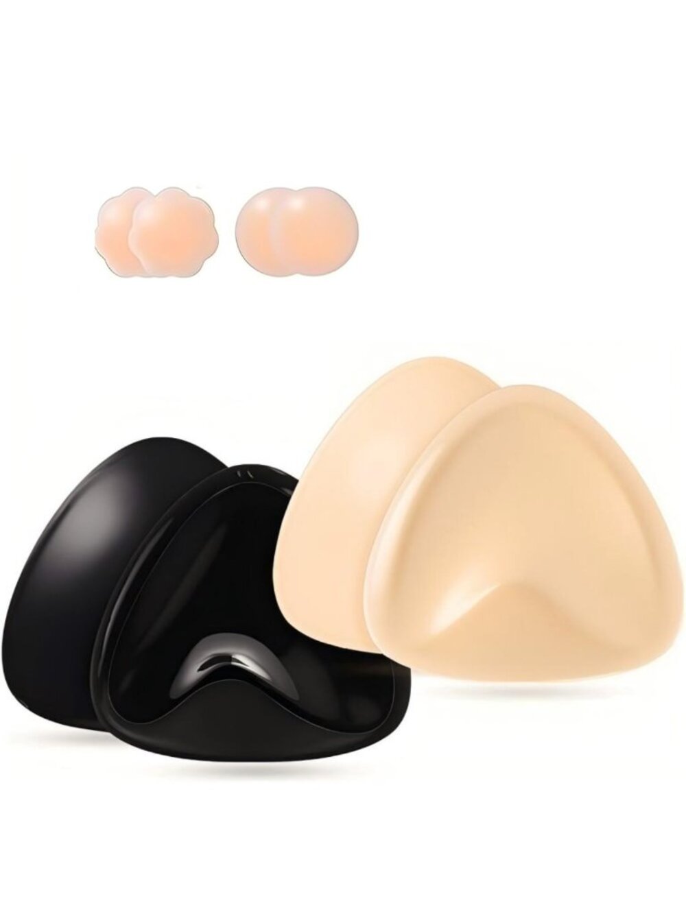 2 Pairs C-D Cups Double Sided Sticky Bra Inserts Reusable Push Up Bra Pads
